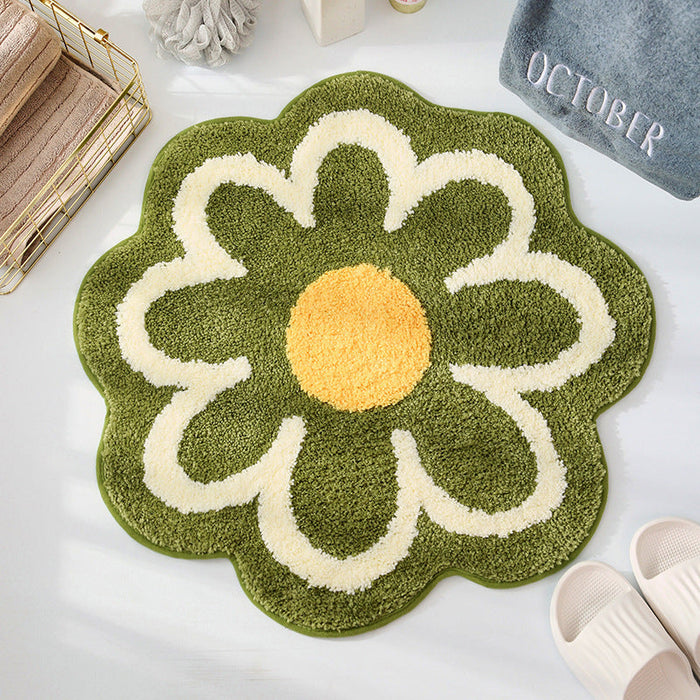 Feblilac Lovely Flower Shaped Bath Mat