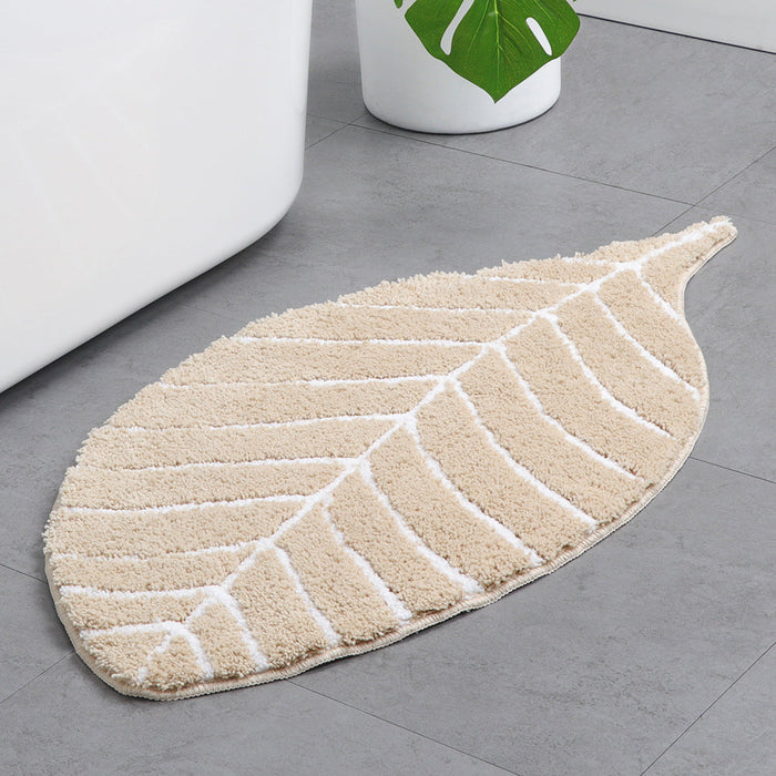 Feblilac Soft Red Leaves Bathroom Rug