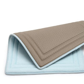 Feblilac Rectangular Solid Line Pattern Memory Foam Tufted Bath Mat