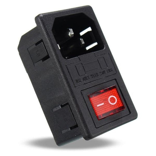 250V 10A AC 3 in 1 Fuse Power Supply Socket Connector Rocker Switch