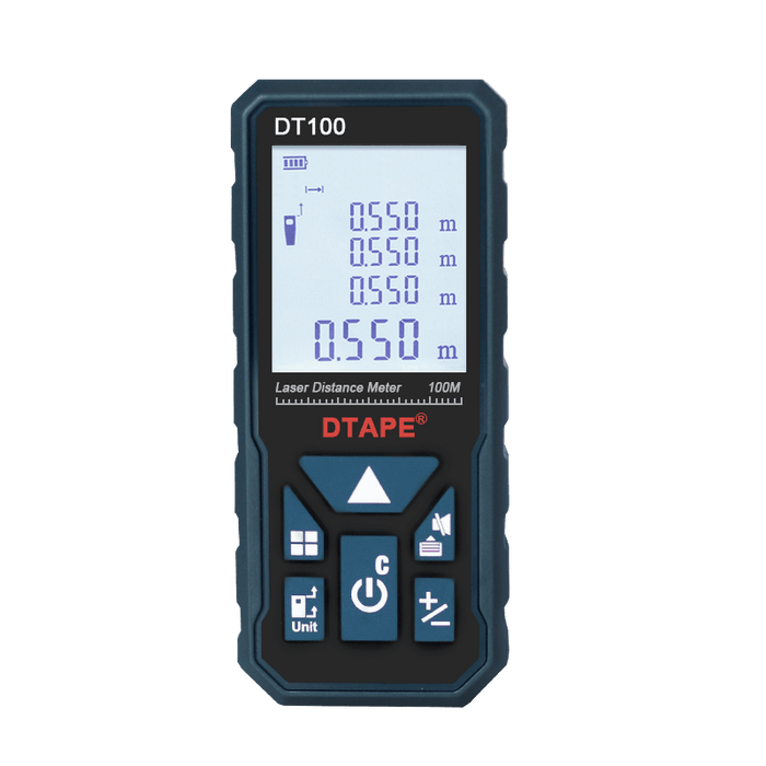 DTAPE DT50 DT80 DT100 DT120 2.0 Inch Backlight LCD Screen Digital Laser Rangefinder Distance Meter Single Continuous Area/Volume/Pythagorean Measurement 50m 80m 100m 120m