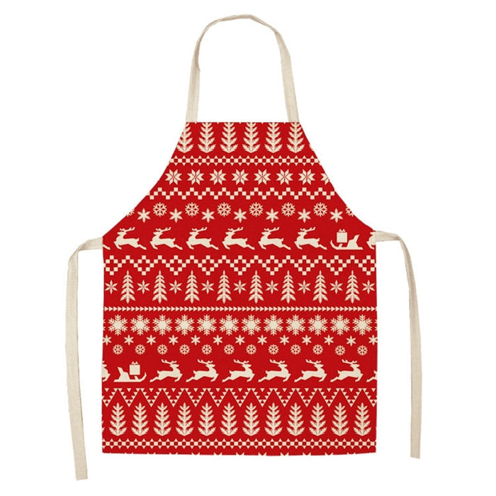 Christmas Themed Linen Apron