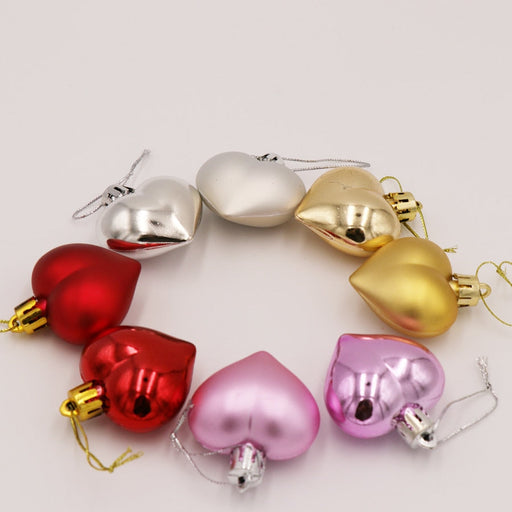 Heart Shaped Christmas Tree Balls Set