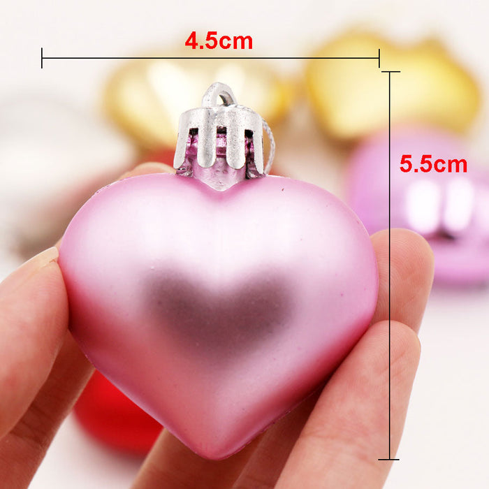 Heart Shaped Christmas Tree Balls Set