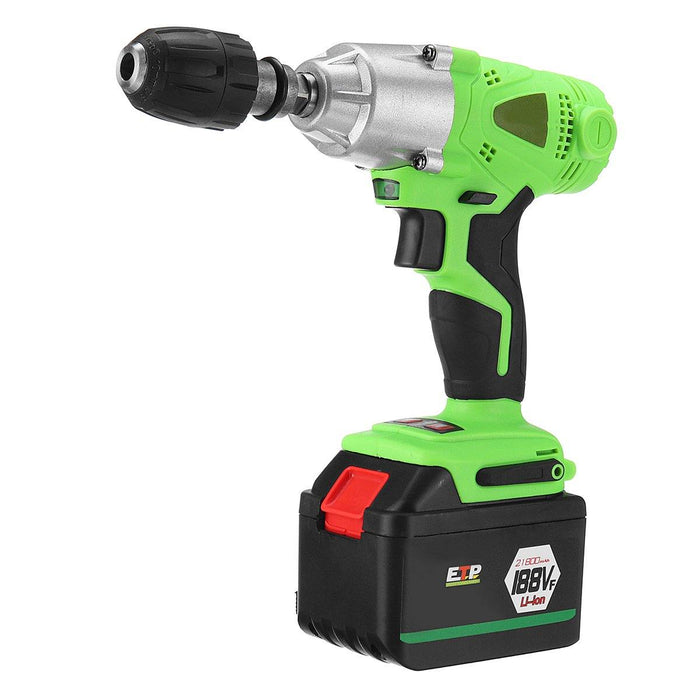 98VF/128VF/168VF/188VF Adjustable Cordless Brushless Electric Impact Wrench Screwdriver Drill LED Light With 1 Battery 1 Charger