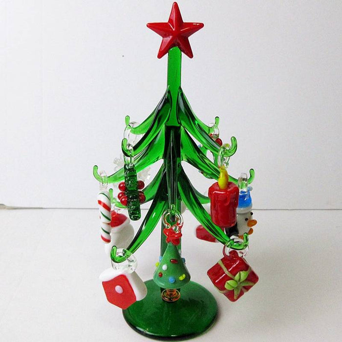 Glass Tree Plant Christmas Decoration Figurine