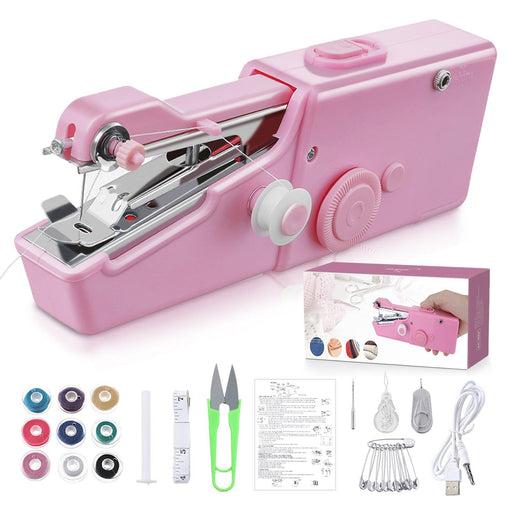 Mini Cordless Sewing Machine Portable Handheld Stitch Machine Household Clothes Silk Wool Fabrics Sewing Machine