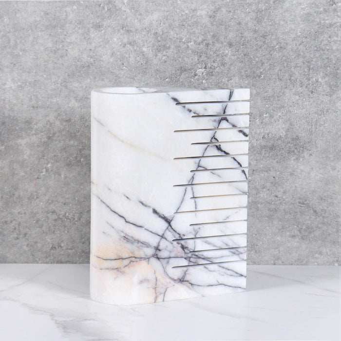 Black And White Marble Flat Vase