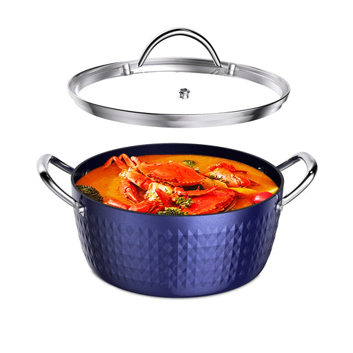 Casserole Dish, Induction Saucepan With Lid, 24cm 2.2L Stock Pots Non Stick Saucepan, Aluminum Ceramic Coating Cooking Pot Free, Suitable For All Hobs Types, Amazon Banned