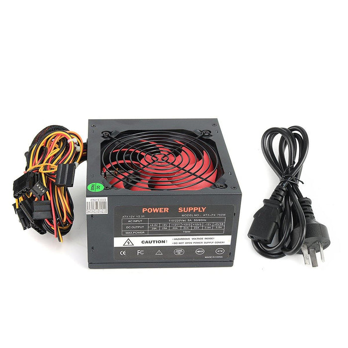 750W 110V-230V Alimentazione Power Supply ATX Alluminio 20+4PIN ATX 12V V2.3