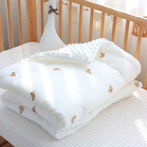 Children's Pure Cotton Wrinkled Gauze And Bean Down Quilt