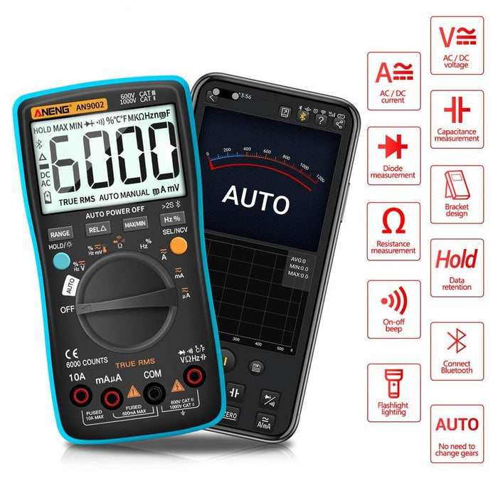 ANENG AN9002 bluetooth Digital Multimeter 6000 Counts Professional Multimetro True RMS AC/DC Current Voltage Tester Auto-Range