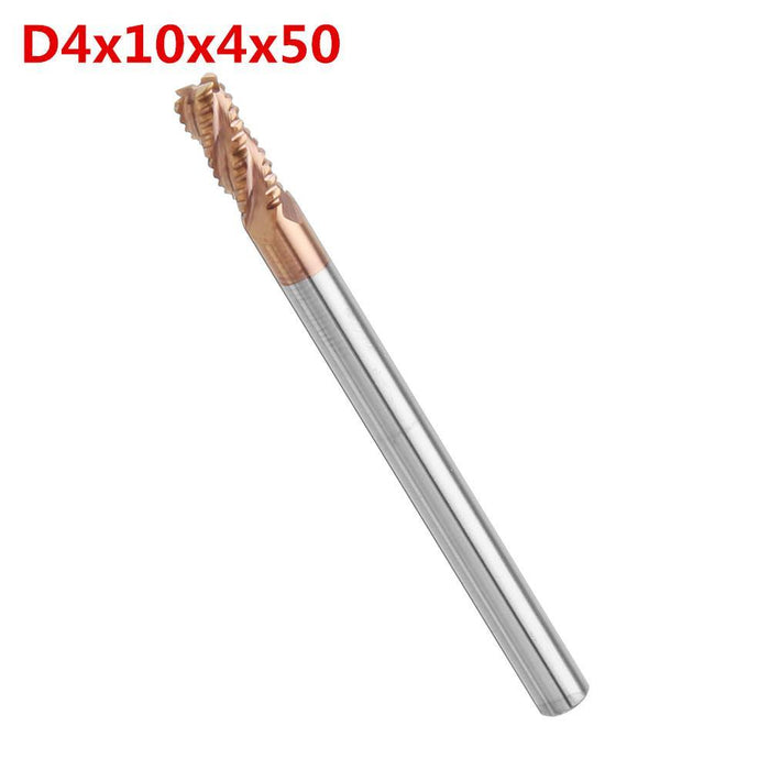 Drillpro 4/6/8/10mm Rough End Mill Cutter 4 Flutes HRC55 AlTiN Coating Milling Cutter