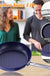 Frying Pan Sets Non Stick 3Pieces Blue 3D Diamond Cookware