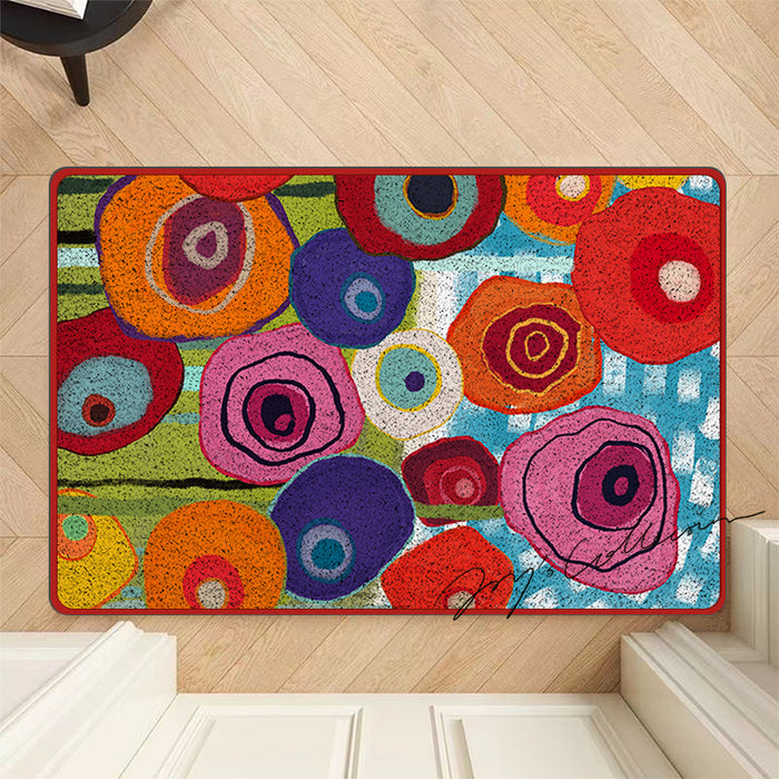 Feblilac Colorful Flowers Garden Fluff Nylon Door Mat @Joy's design