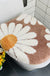 Feblilac Brown Daisy Bath Mat Set, Flower Floral Bathroom Rug Set, Toilet Cover Mat