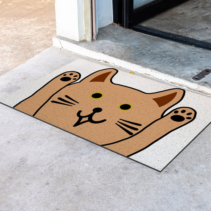 Feblilac Surrender Cute Cat PVC Coil Door Mat