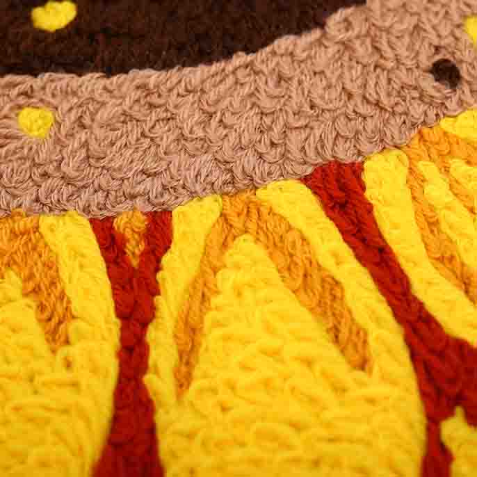 Feblilac Woven Acrylic Fibers Sunflower Door Mat