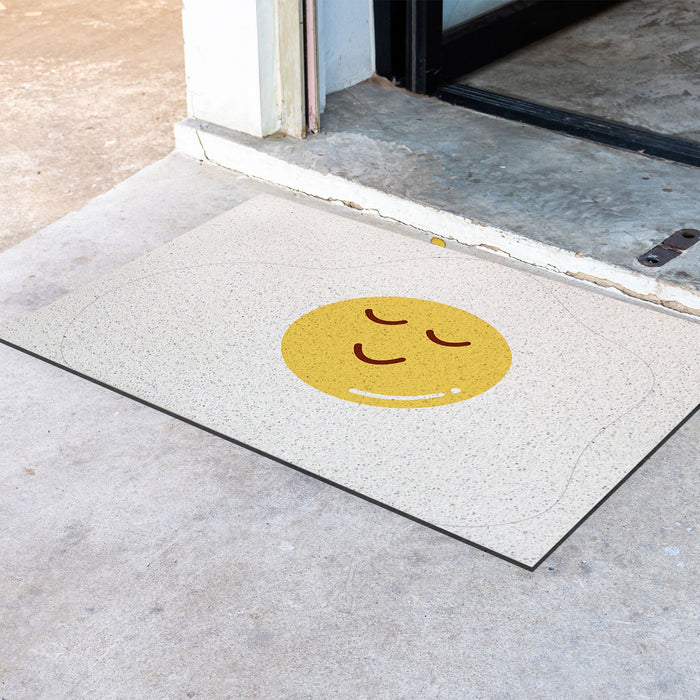 Feblilac Cute Egg Yellow PVC Coil Door Mat