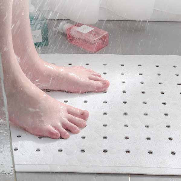 Feblilac TPE Black/Blue/Grey/White Checkboard Stereoscopic Vision Suction Cups Tub Rug, Anti Slip Bathtub Mats