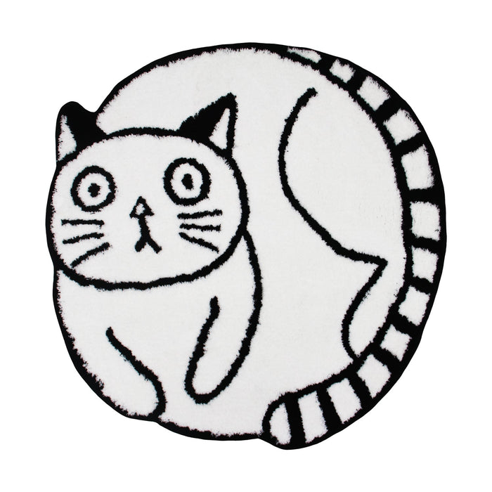 Black and White Cute Cat Bath Mat