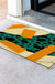 Feblilac Flowing Stain and Square Geometric PVC Coil Door Mat