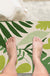 Feblilac Green Tropical Plant Leaves Tufted Bath Mat