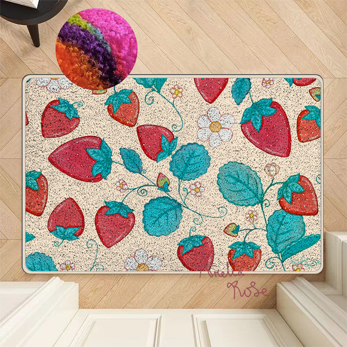 Feblilac Strawberries and Cream Nylon Door Mat by AmeliaRose Illustrations from UK