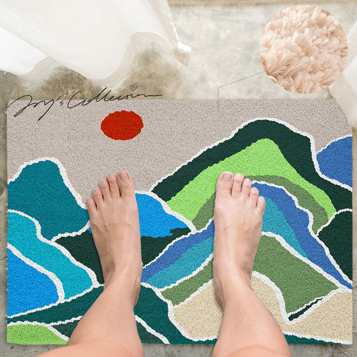 Feblilac Green Mountains and Rivers Tufted Bath Mat