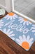 Blue Hello Daisy Bath Mat, Flower Floral Bathroom Rug, Soft Plush Water-Absorbent Mat, 40x60cm or 16x24 inches