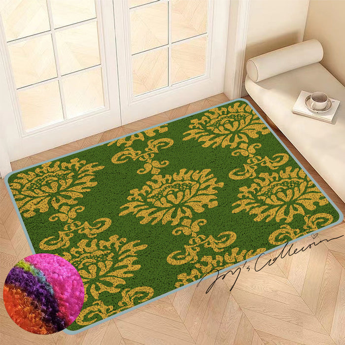 Feblilac Baroque Style One Big Flower Nylon Door Mat