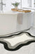 Black Gradient Bath Mats, Rug for Bathroom, Cute Non-Slip Irregular Shape Carpet for Shower Room