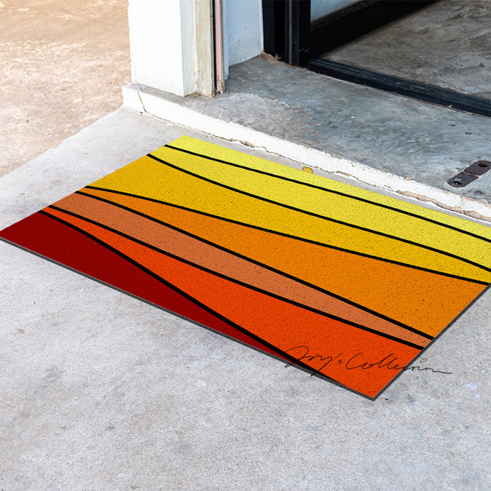 Feblilac Lovely Abstract Sunset Geometric PVC Coil Door Mat