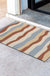 Feblilac Blue and Orange Colored Stripes PVC Coil Door Mat