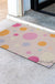 Feblilac Pink Polka Dots Geometric PVC Coil Door Mat