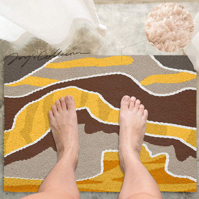 Feblilac Brown The Mountains Tufted Bath Mat