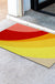 Feblilac Red and Yellow Brilliant Circles PVC Coil Door Mat