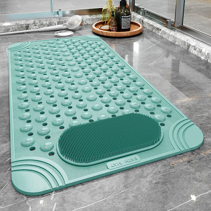 Rubber Blue/Grey/Khaki/Green Drain Holes and Suction Cups Tub Rug, Anti Slip Massage Bathtub Mats