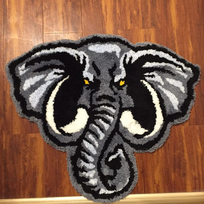 Feblilac Cute Elephant Tufted Bath Mat