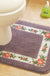 Feblilac Square Flower Tufted Toilet U-Shaped Floor Bathroom Mat