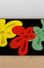 Feblilac Red Yellow and Green Three Flowers PVC Coil Door Mat