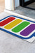 Feblilac Rainbow Battery PVC Coil Door Mat