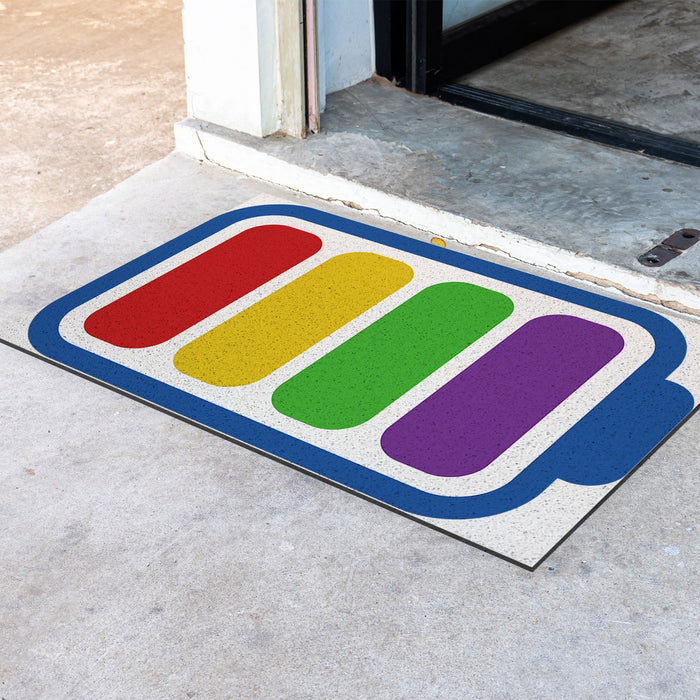 Feblilac Rainbow Battery PVC Coil Door Mat