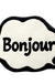 Feblilac Black and White Bonjour Bath Mat