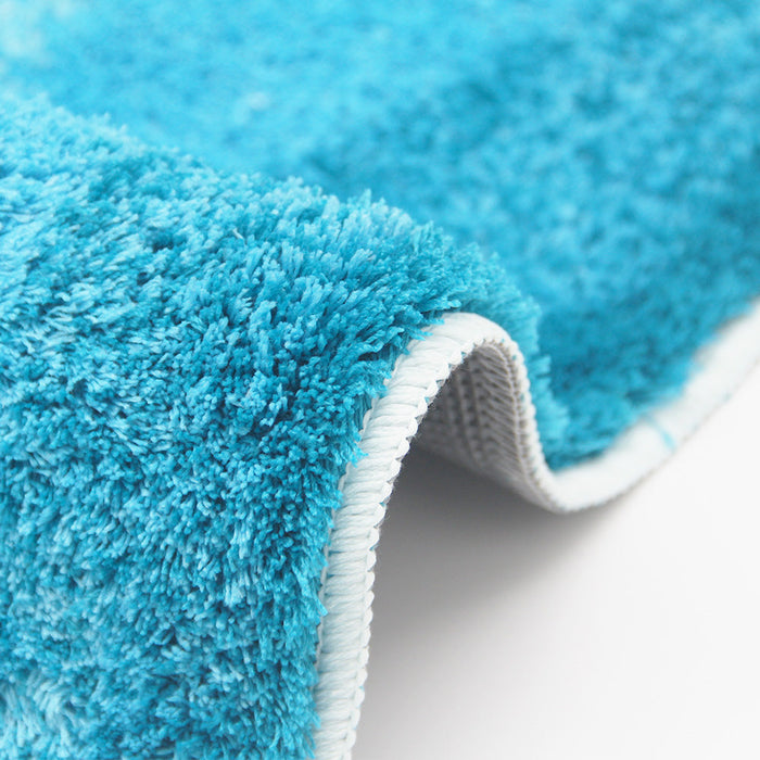 Feblilac Blue Gradient Mountain Tufted Bath Mat