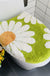 Feblilac Green Bath Mat Set, Flower Floral Bathroom Rug Set, Toilet Cover Mat