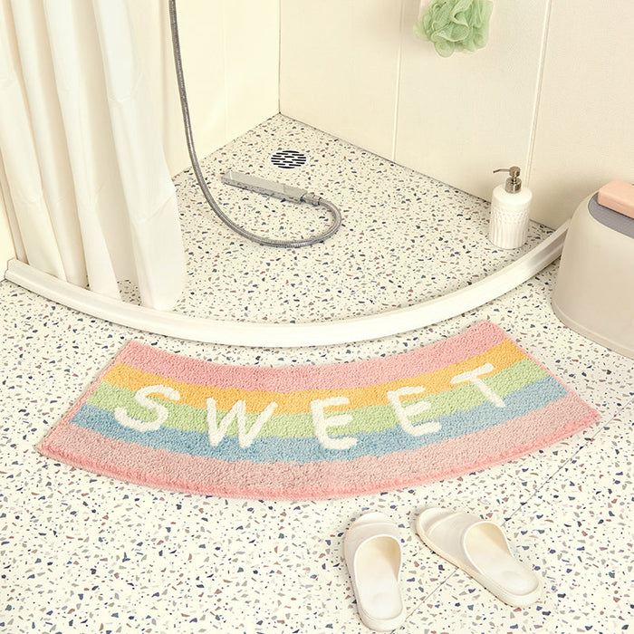 Febliac Sweet Rainbow Bath Mat, Cute Long Runner