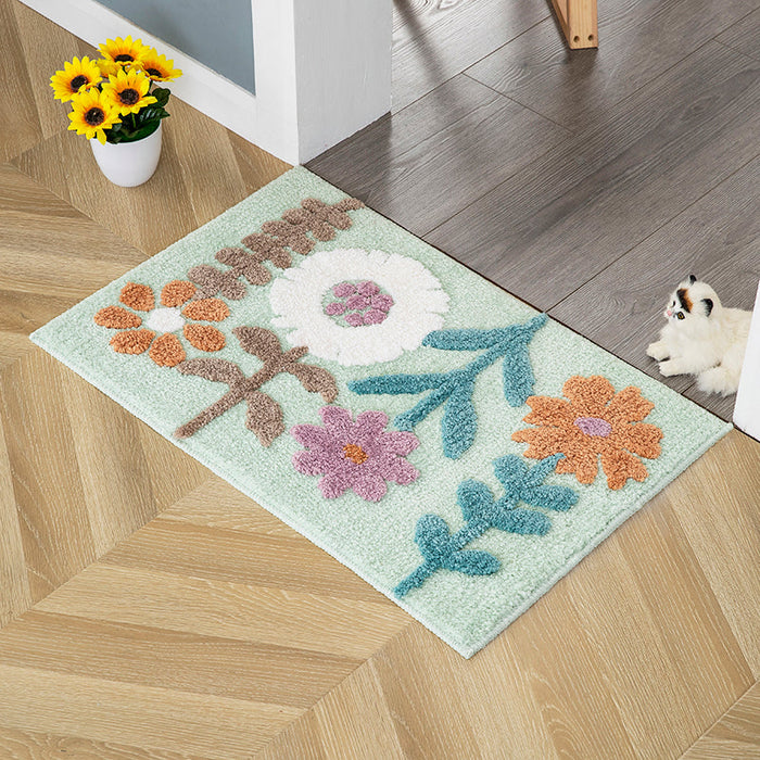 Feblilac Lovely Sunflower and Tree Tufted Bath Mat