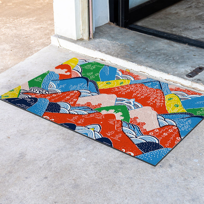 Feblilac Colorful Mountains PVC Coil Door Mat