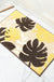 Feblilac White Brown Yellow Monstera Leaves Forest Bath Mat